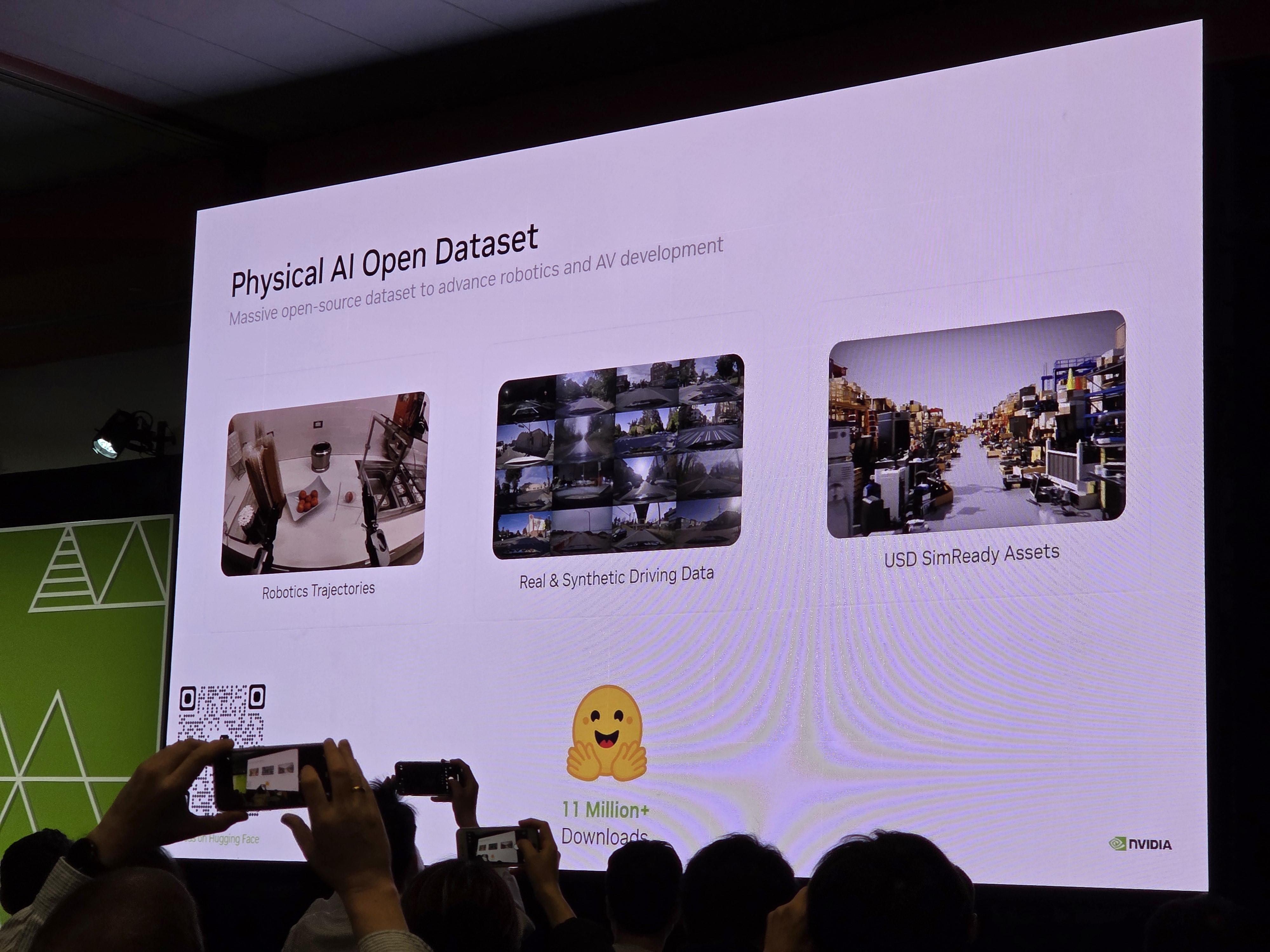 Physical AI Open Dataset — Robotics Trajectories, Driving Data, SimReady Assets. 11M+ 다운로드